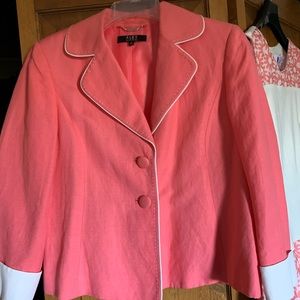 Alex Marie coral jacket with white cuffs